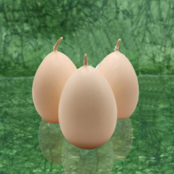 Tojás gyertya * festett - krémszínű 6 cm