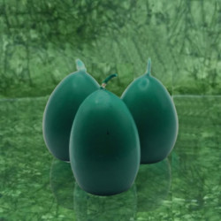 Tojás gyertya * festett - sötétzöld 6 cm