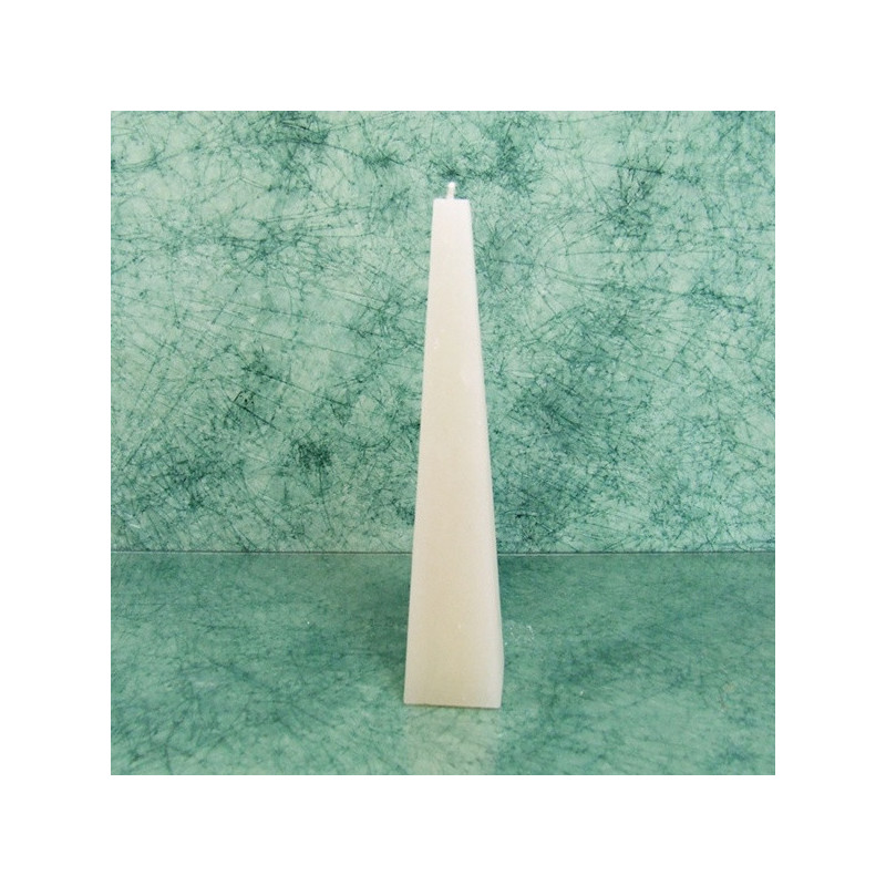 Piramis rusztikus gyertya * krémszínű, bézs * 25 cm