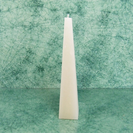Piramis rusztikus gyertya * krémszínű, bézs * 25 cm