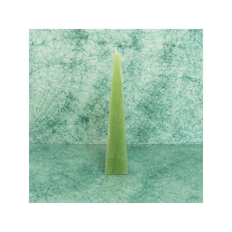 Piramis rusztikus gyertya * zöld, mohazöld * 25 cm