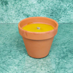 Szúnyogriasztó hatású, citronella illatú gyertya 7,5x9 cm terrakotta cserépben * 1 db 160g