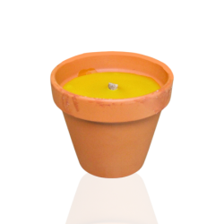 Szúnyogriasztó hatású, citronella illatú gyertya 7,5x9 cm terrakotta cserépben * 1 db 160g