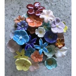 Kerámia virágcsokor kicsi, 10 szál/csokor, kedvezményes áron