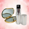 Ezüst/arany ovális kozmetikai tükör + ezüst 6 ml utántölthető parfümszóró szettben