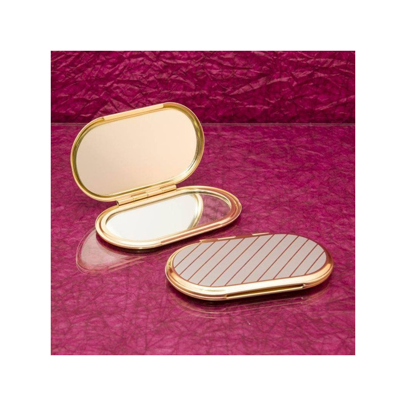 Ezüst/arany zsebtükör * ovális