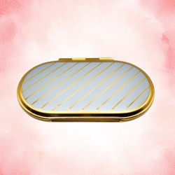 Ezüst/arany zsebtükör * ovális