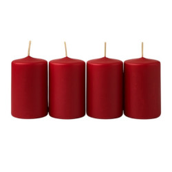 Adventi gyertya, bordó színű, 4x6 cm, 4 db/csomag