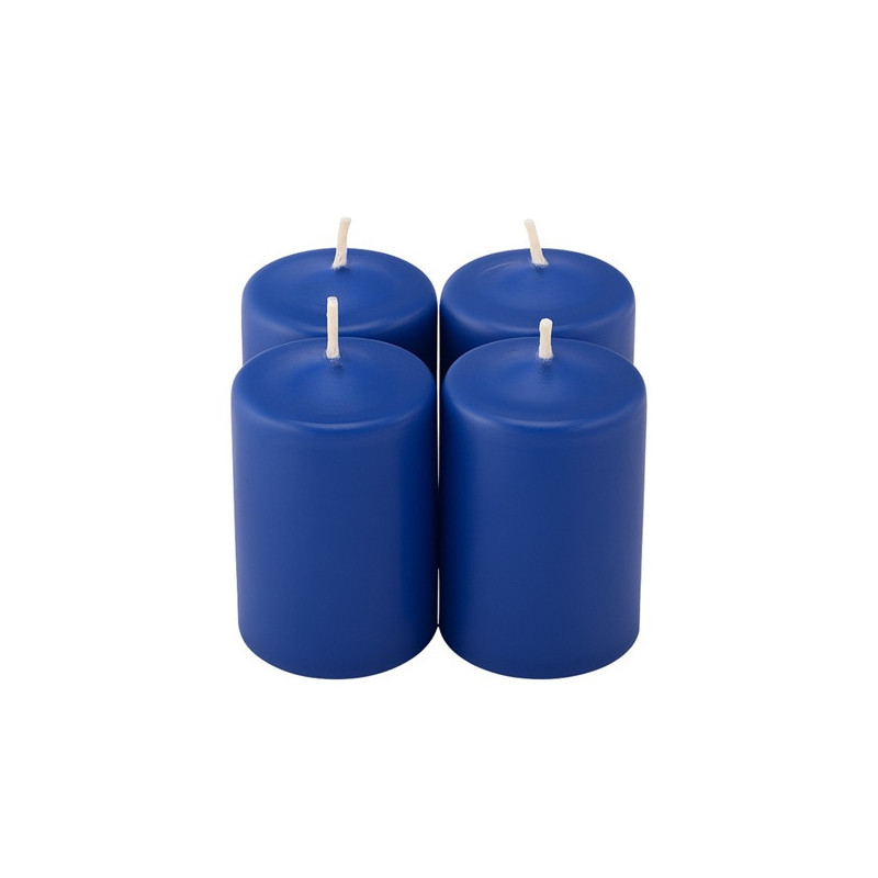 Adventi gyertya, kék színű, 4x6 cm, 4 db/csomag