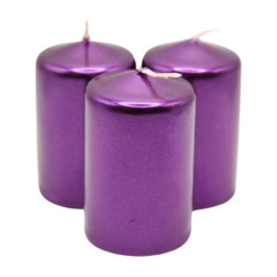 Adventi gyertya metál lila színű, 4x6 cm, 4 db/csomag