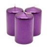 Adventi gyertya metál lila színű, 4x6 cm, 4 db/csomag