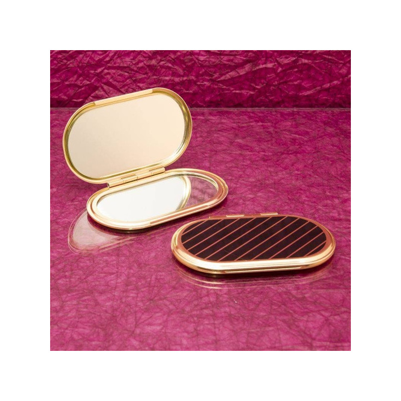 Fekete/arany zsebtükör * ovális