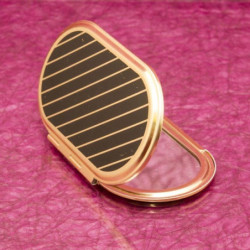 Fekete/arany zsebtükör * ovális