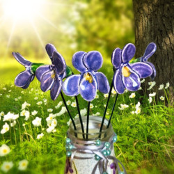 Ibolya * kerámia virág,...