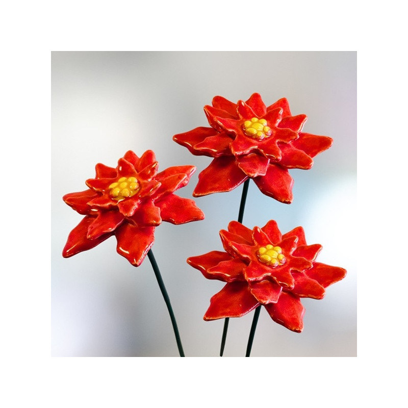 Mikulásvirág * kerámia virág, nagy