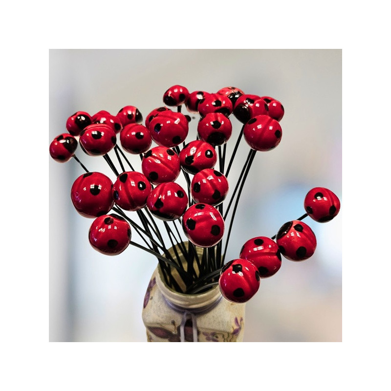 Kerámia katicabogár dísz