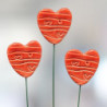 Kerámia dekor-szív * piros, különleges mintázattal