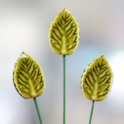 Kerámia levél * kicsi * zöld dísz