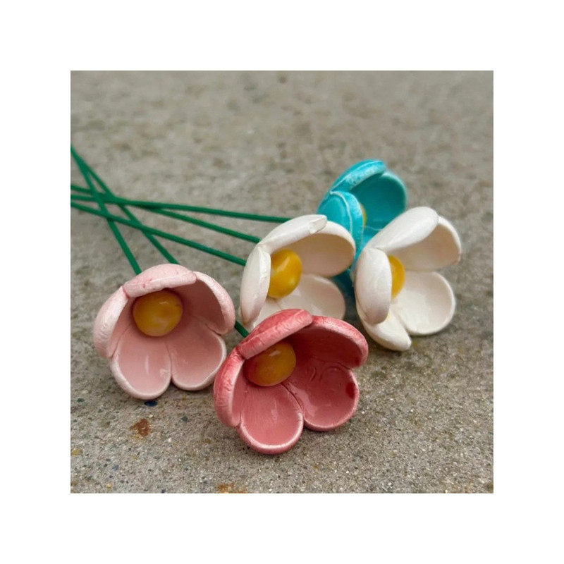 Sziromvirág - kerek * kerámia virág, közepes