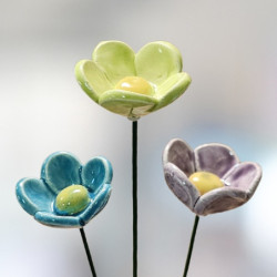 Sziromvirág - kerek * kerámia virág, közepes