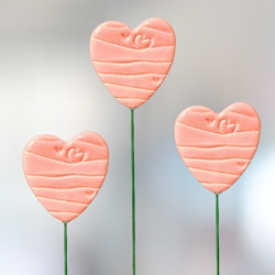 Kerámia dekor-szív * pink,...