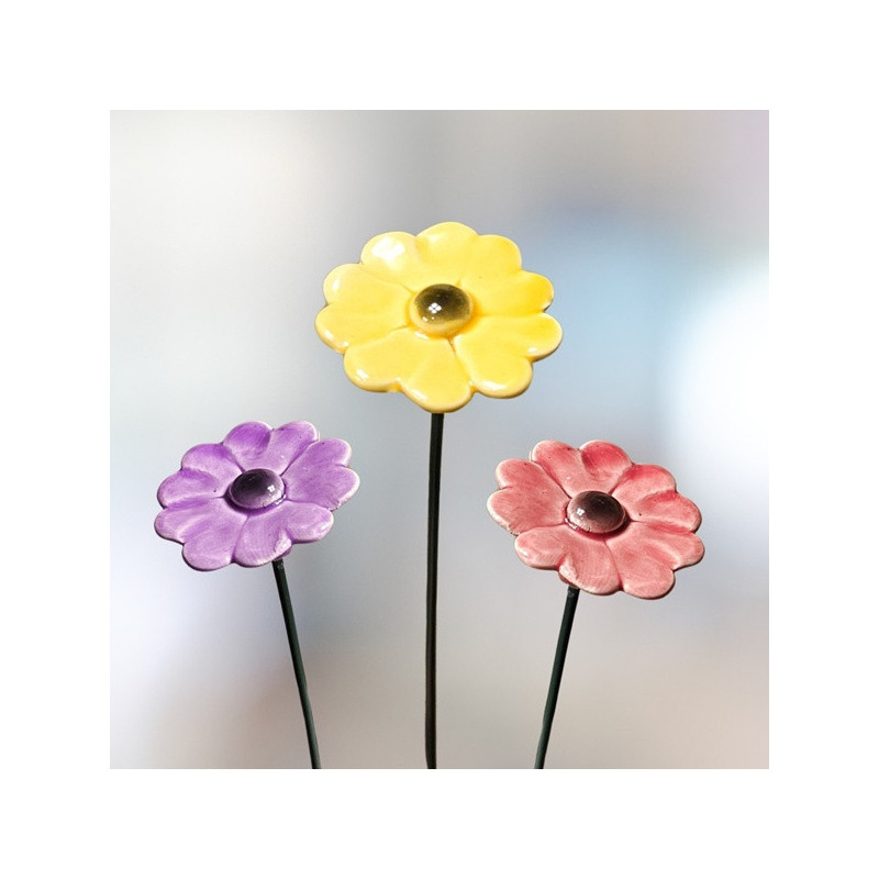 Szívecske * 5 szirmú * kerámia virág, közepes