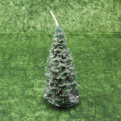 Fenyőfa alakú karácsonyi gyertya több színben - kicsi 110 mm