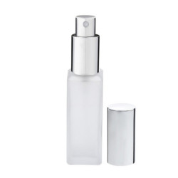 "FAIRY" parfümszóró * matt üveg * opál * ezüst színű, fém szórófejjel és kupakkal, 30 ml