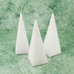 Piramis rusztikus gyertya * fehér * 15 cm