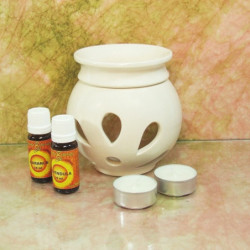 "LILIOM" aromalámpa * kerámia - krémszínű, halvány bézs