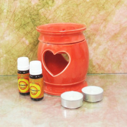 "SZÍV4U" aromalámpa * kerámia - korallpiros